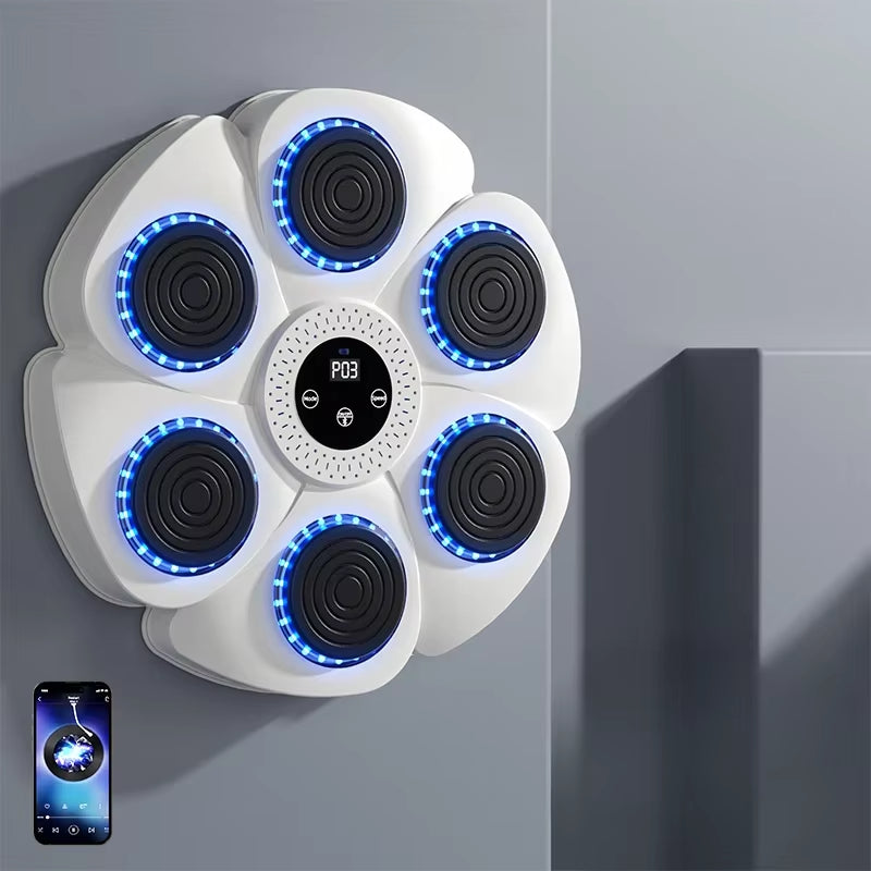 Smart Music Boxing Machine Bluetooth Wall-Mounted Boxing Trainer Reaction Exercise Boxing Wall Target for Men Women Children