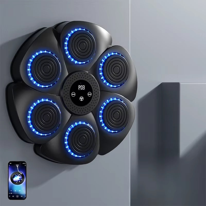 Smart Music Boxing Machine Bluetooth Wall-Mounted Boxing Trainer Reaction Exercise Boxing Wall Target for Men Women Children