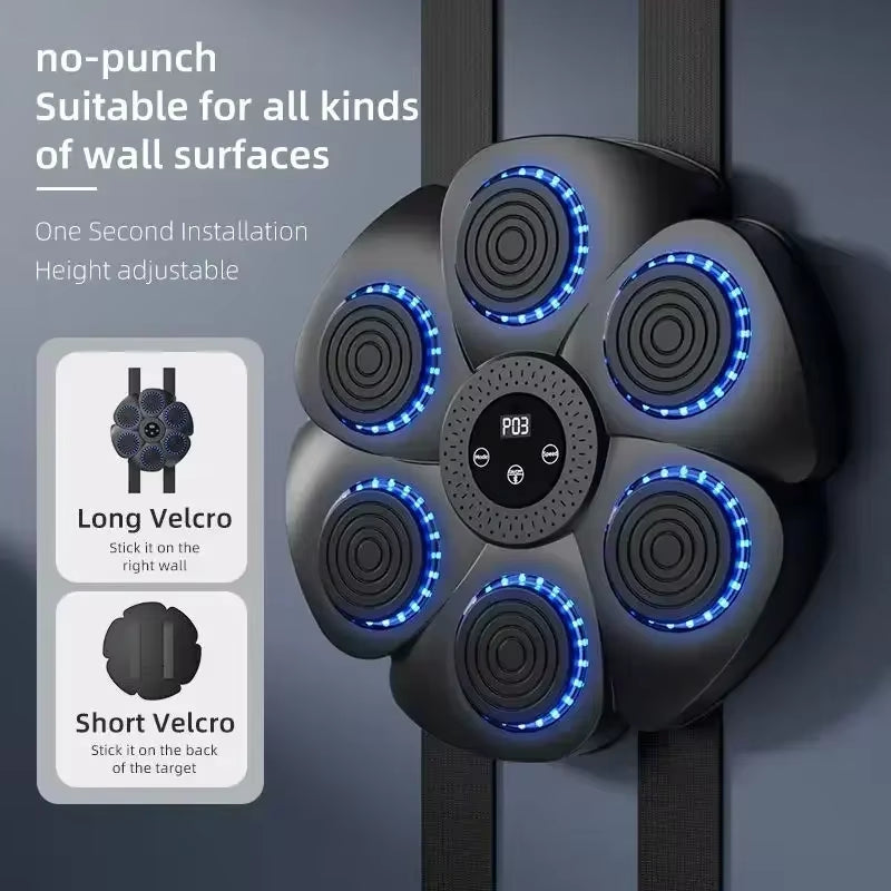 Smart Music Boxing Machine Bluetooth Wall-Mounted Boxing Trainer Reaction Exercise Boxing Wall Target for Men Women Children