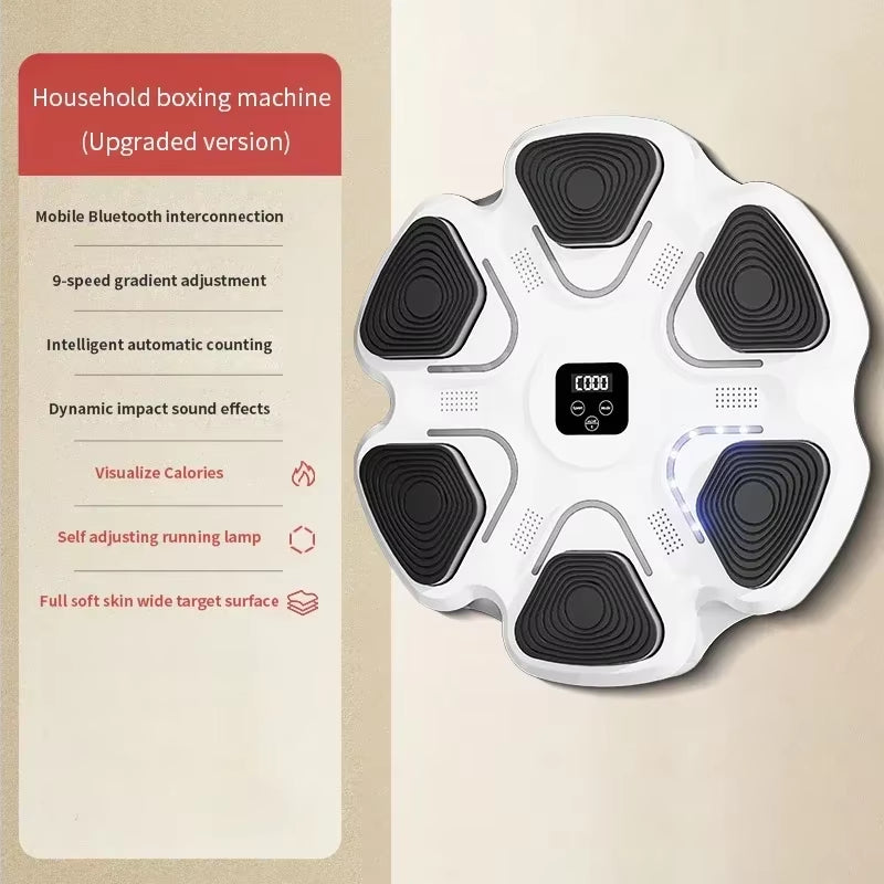 Smart Music Boxing Machine Bluetooth Wall-Mounted Boxing Trainer Reaction Exercise Boxing Wall Target for Men Women Children