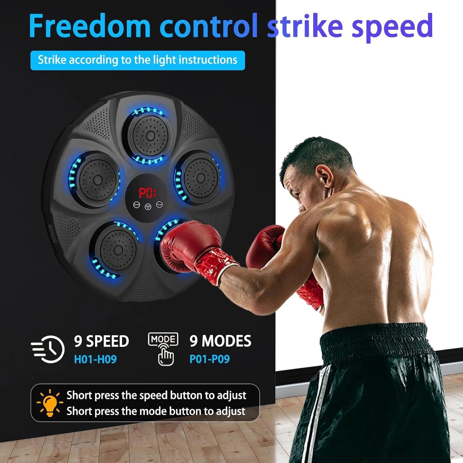 Music Boxing Machine, Smart Bluetooth Boxing Machine Wall Mounted, Boxing Training Punching Equipment, Home Workout Boxing Target Machine