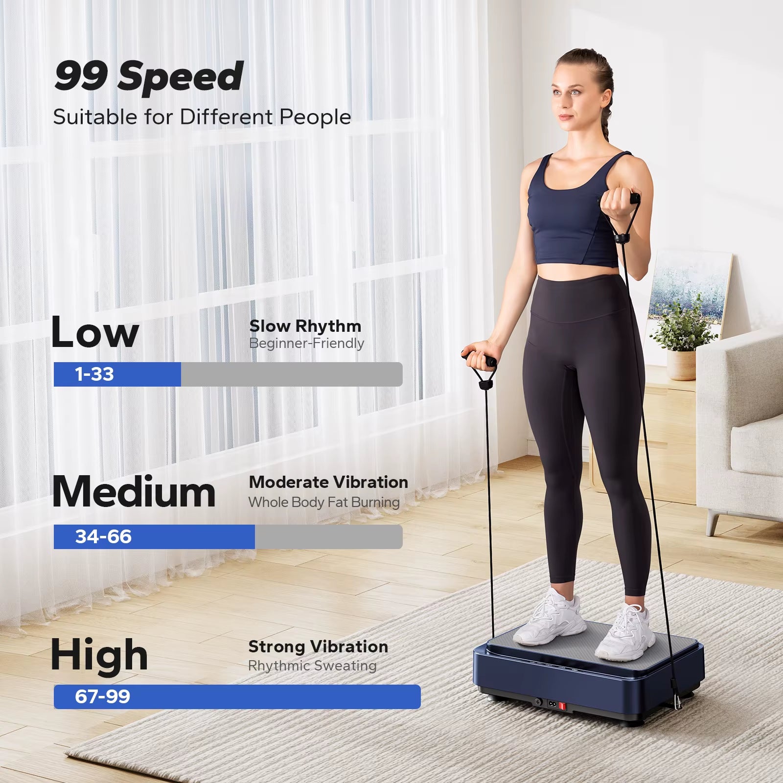 Vibration Plate Exercise Machine Vibration Plate for Lymphatic Drainage Relieve Pain Help Sleep Fat Burning & Weight Loss