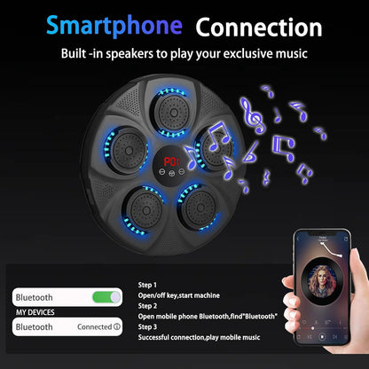 Music Boxing Machine, Smart Bluetooth Boxing Machine Wall Mounted, Boxing Training Punching Equipment, Home Workout Boxing Target Machine